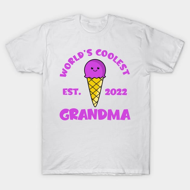 World's Coolest Grandma Est. 2022 Kawaii Ice Cream T-Shirt by KawaiinDoodle